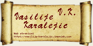 Vasilije Karalejić vizit kartica